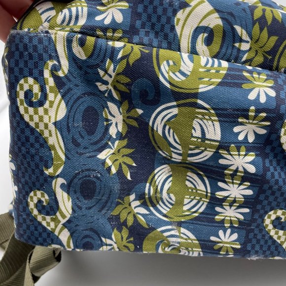 L.L. Bean Blue and Green Hawaiian‎ Island Printed Multi-pocket School Backpack - Picture 6 of 9